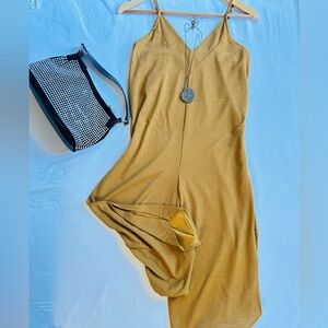 Eyeshadow Mustard capri wide legged Jumpsuit
